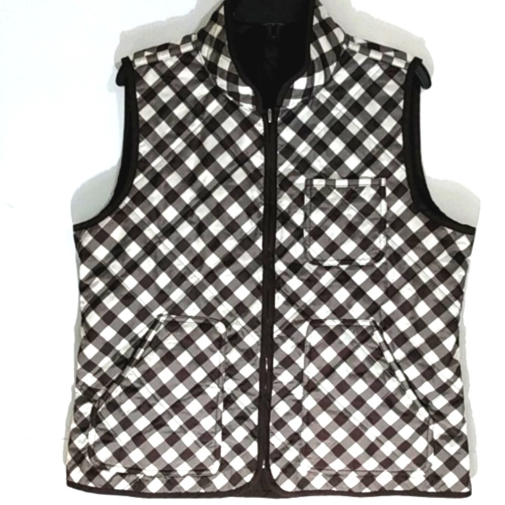 NORTHCREST REVERSIBLE QUILTED BROWN & WHITE VEST SIZE 18-XL